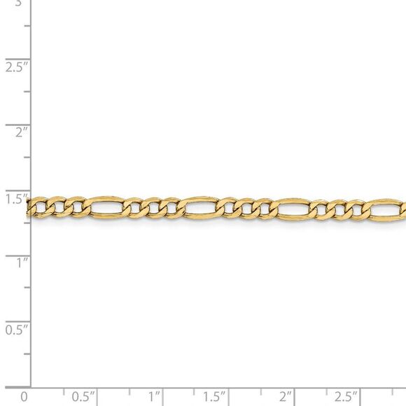 4.75mm, 14k Yellow Gold, Hollow Figaro Chain Necklace, 24 Inch